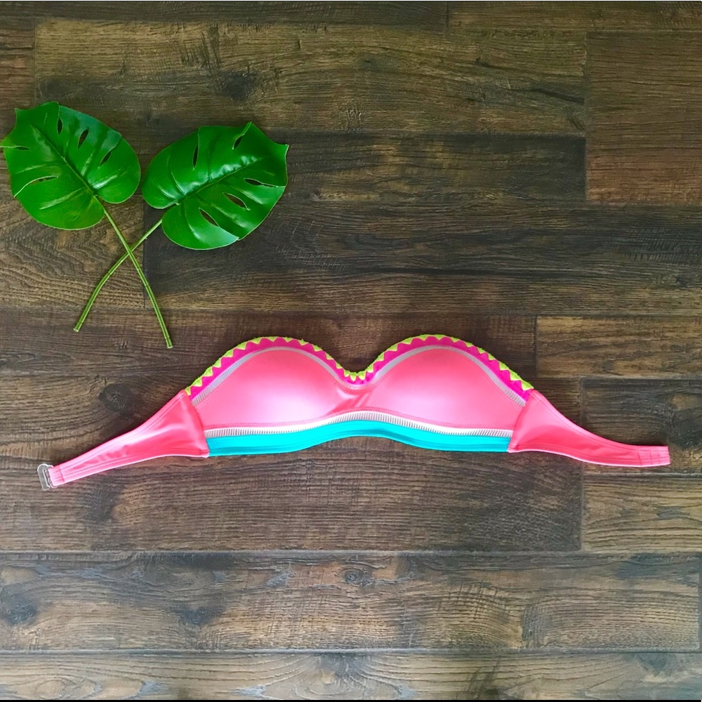 Bright Multi Color Boho Bandeau Bikini Top